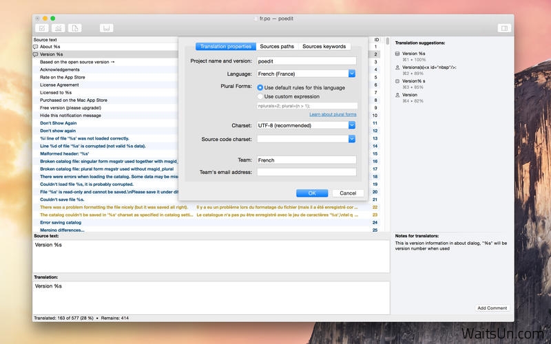 Poedit for Mac 1.8.4 破解版 – 优秀的 PO 文件编辑翻译工具