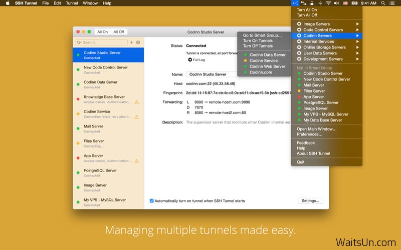 SSH Tunnel for Mac 15.08 破解版 – 优秀的SSH远程通道管理工具