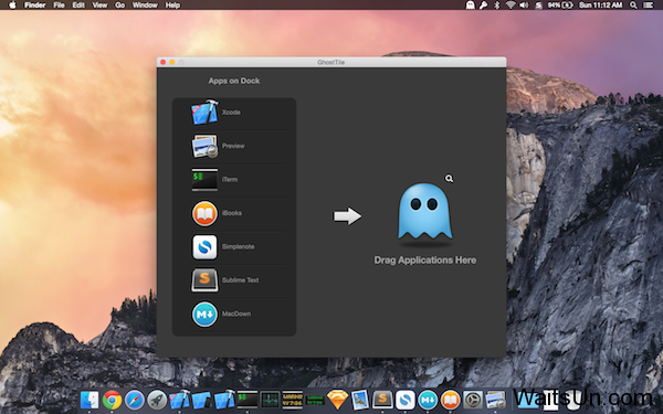 GhostTile是一款帮助用户整理dock栏的Mac软件，这款软件使用非常的简单，而且非常的小巧，安装使用不会占用很大的系统内存，GhostTile帮你隐藏Dock上的应用图标，使桌面看起来非常的简洁。