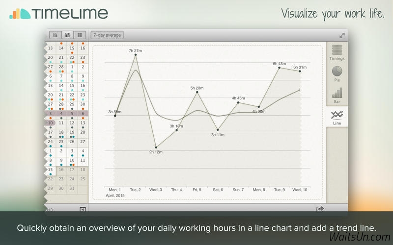 Timelime for Mac 1.4.5 破解版 – Mac上优秀的工作时间跟踪和统计工具