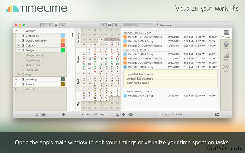 Timelime for Mac 1.4.3 破解版 – Mac上优秀的工作时间跟踪和统计工具