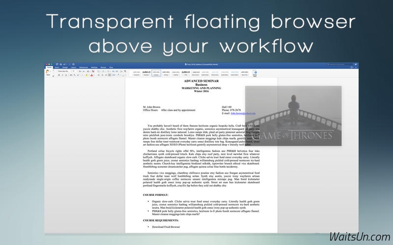 Fluid Browser for Mac 1.6 破解版 - 多任务悬浮透明窗浏览器