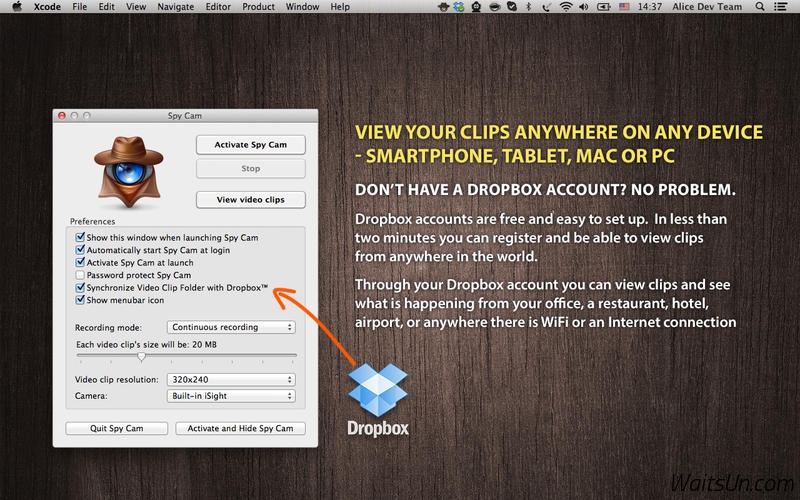 Spy Cam for Mac 3.2 破解版 - 将你的Mac变成一个隐形监控系统