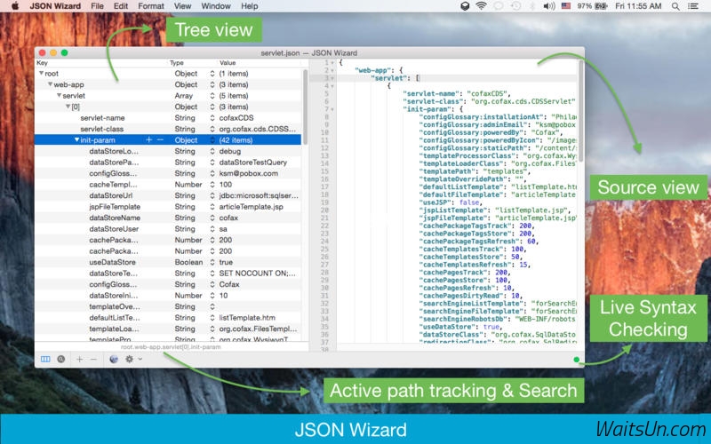JSON Wizard for Mac 1.3 破解版 - 查看和编辑您的 JSON 文件