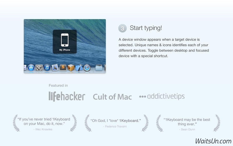 1Keyboard for Mac 2.6 破解版下载 – 将Mac变为iPhone/iPad的键盘